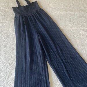 ROXY Wide-Leg smocked linen Jumper